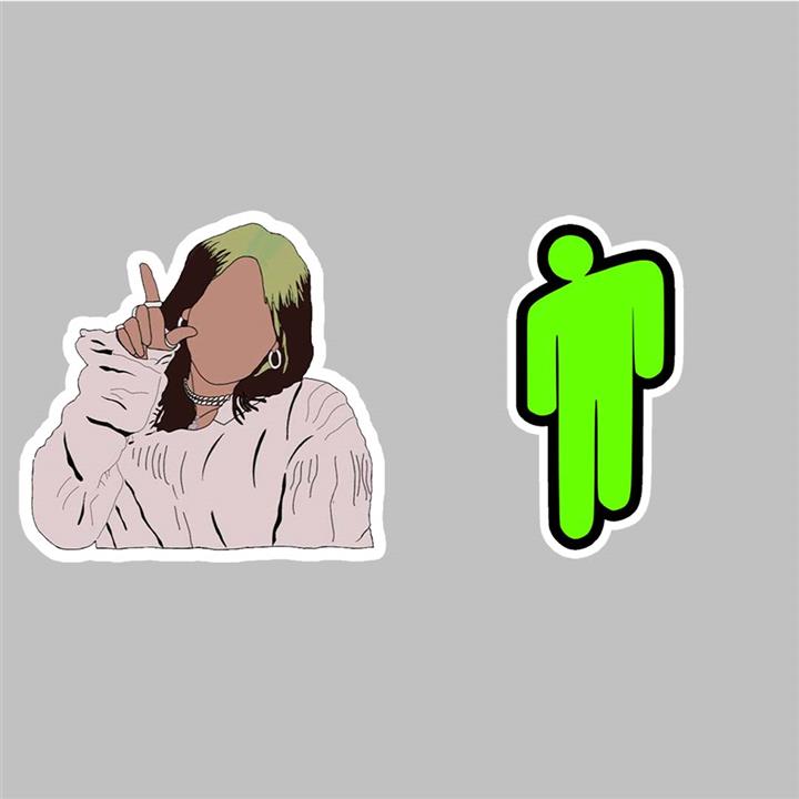 استیکر لپ تاپ کارنیکا طرح بیلی آلیش مدل Billie Eilish-2222097  مجموعه 2 عددی